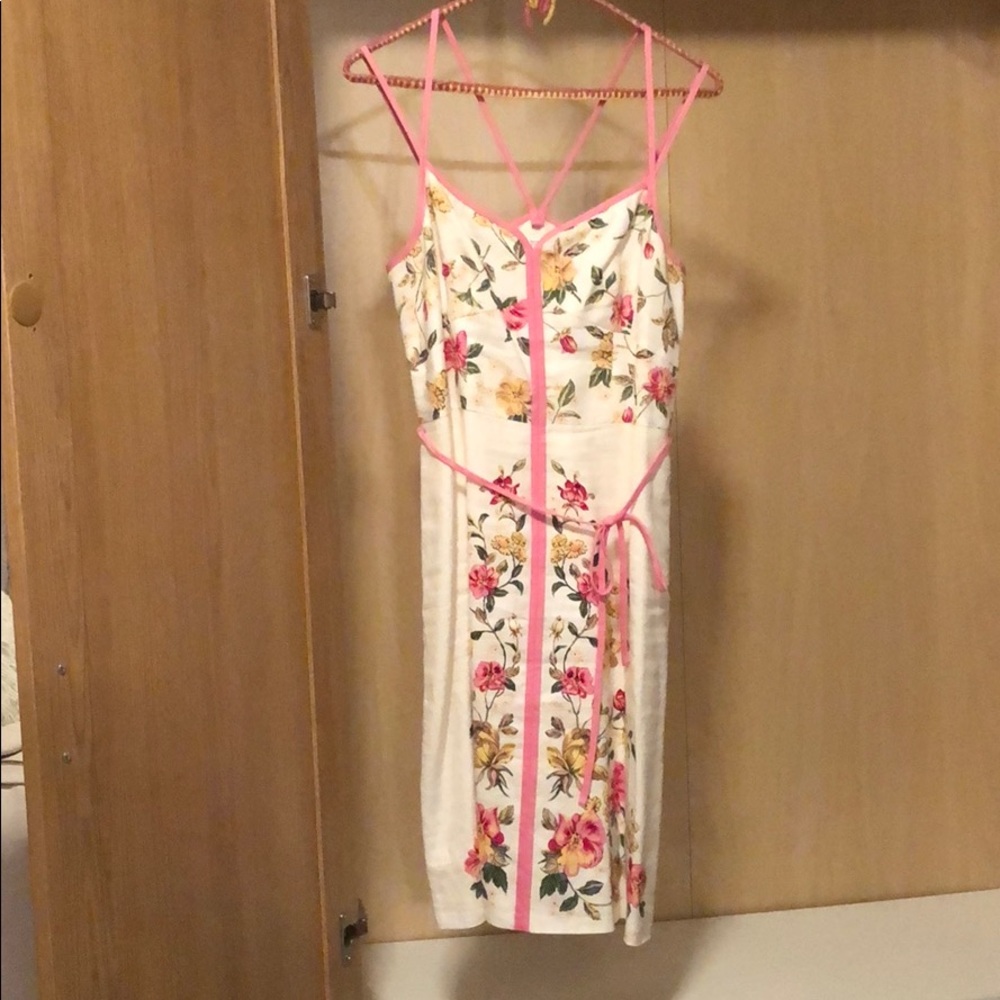 LOFT Linen Floral Sundress. Sz 8 Petite.
